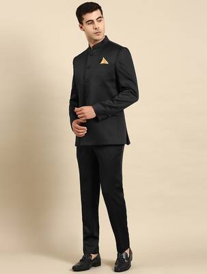 Black bandhgala suit 4