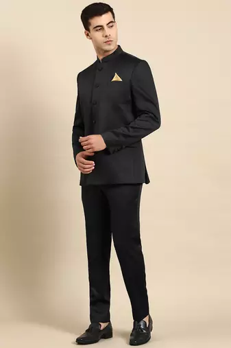 Black bandhgala suit