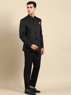 Black bandhgala suit 5