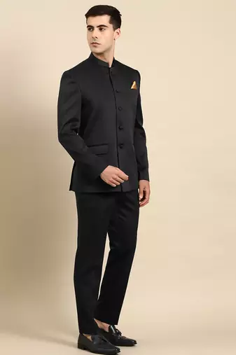 Black bandhgala suit