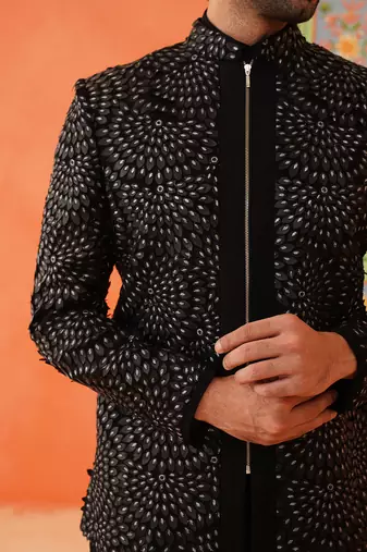 Mohit hiranandani in black bandhgala suit