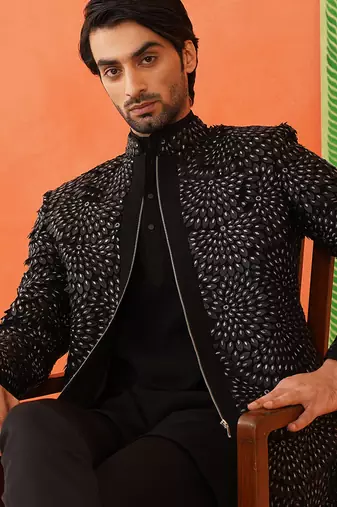 Mohit hiranandani in black bandhgala suit