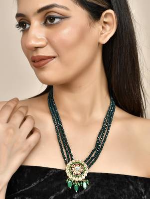 Gold-plated brass layered necklace 1