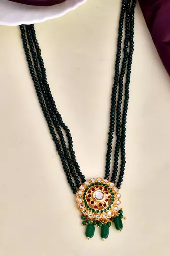 Gold-plated brass layered necklace