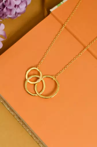 Gold-plated trinity triquetra circle chain