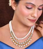 Brass gold-plated beads beaded necklace