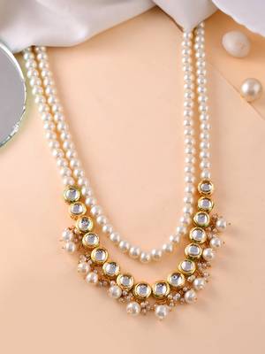 Brass gold-plated beads beaded necklace 2