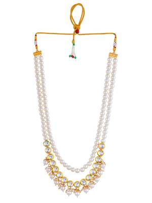 Brass gold-plated beads beaded necklace 3