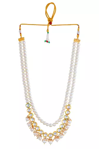 Brass gold-plated beads beaded necklace
