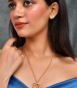 Gold-plated stone studded jewellery set