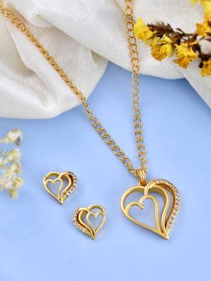Gold-plated stone studded jewellery set 2