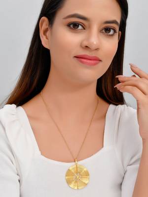 Unisex gold-toned spiral brass gold-plated handcrafted necklace 1