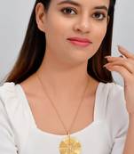 Unisex gold-toned spiral brass gold-plated handcrafted necklace