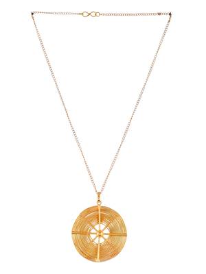 Unisex gold-toned spiral brass gold-plated handcrafted necklace 3