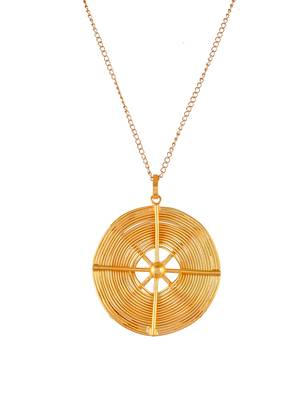 Unisex gold-toned spiral brass gold-plated handcrafted necklace 4