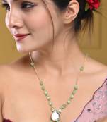 Gold-plated kundan studded necklace