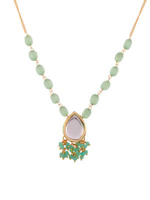 Gold-plated kundan studded necklace 3