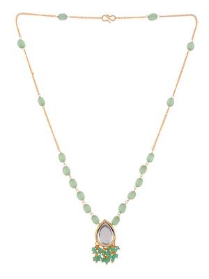 Gold-plated kundan studded necklace 4