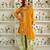 Mustard Crepe Silk Top Bottom and Dupatta Set
