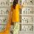 Mustard Crepe Silk Top Bottom and Dupatta Set