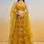 Mustard Yellow Net Lehenga with Sequin & Thread Embroidery