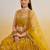 Mustard Yellow Net Lehenga with Sequin & Thread Embroidery