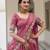 Pink Gold Crush Fabric Embroidered Lehenga Choli Set