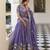 Purple Gold Crush Fabric Embroidered Lehenga Choli Set