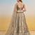 IVORY COLOR NET FABRIC LEHENGA WITH SEQUINS AND THREAD EMBROIDERY WORK