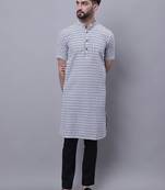 Pure cotton short sleeves kurta with band collar
