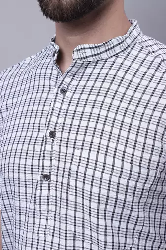 Pure cotton short sleeves kurta with band collar