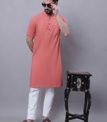 Pure cotton short sleeves kurta with band collar