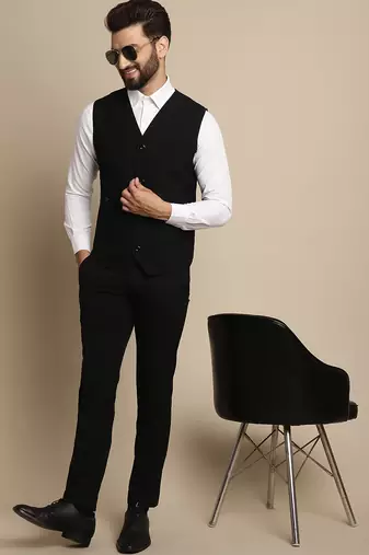 Mandarin collar waistcoat
