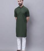 Pure cotton short sleeves kurta with band collar