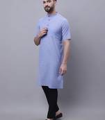 Pure cotton short sleeves kurta with band collar
