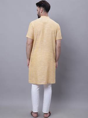 Pure cotton short sleeves kurta with band collar 4