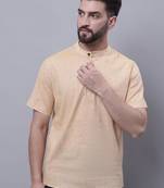 Pure cotton short kurta with band collar