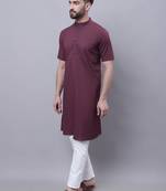 Pure cotton short sleeves kurta with band collar