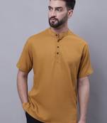 Pure cotton short kurta with band collar