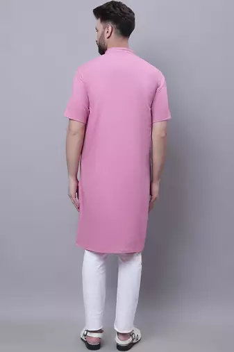 Pure cotton short sleeves kurta with band collar