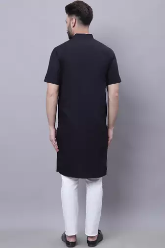 Pure cotton short sleeves kurta with band collar