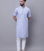 Pure cotton short sleeves kurta with band collar