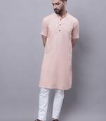 Pure cotton short sleeves kurta with band collar
