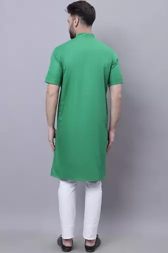 Pure cotton short sleeves kurta with band collar