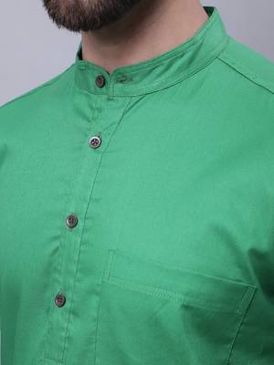 Pure cotton short sleeves kurta with band collar 5