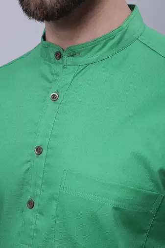 Pure cotton short sleeves kurta with band collar
