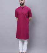 Pure cotton short sleeves kurta with band collar