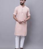 Pure cotton short sleeves kurta with band collar