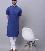 Pure cotton short sleeves kurta with band collar