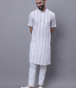 Pure cotton short sleeves kurta with band collar